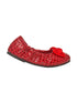 L'Amour Girls Red Croc Embossed Bow Elasticized Flats 11-4 Kids - SophiasStyle.com